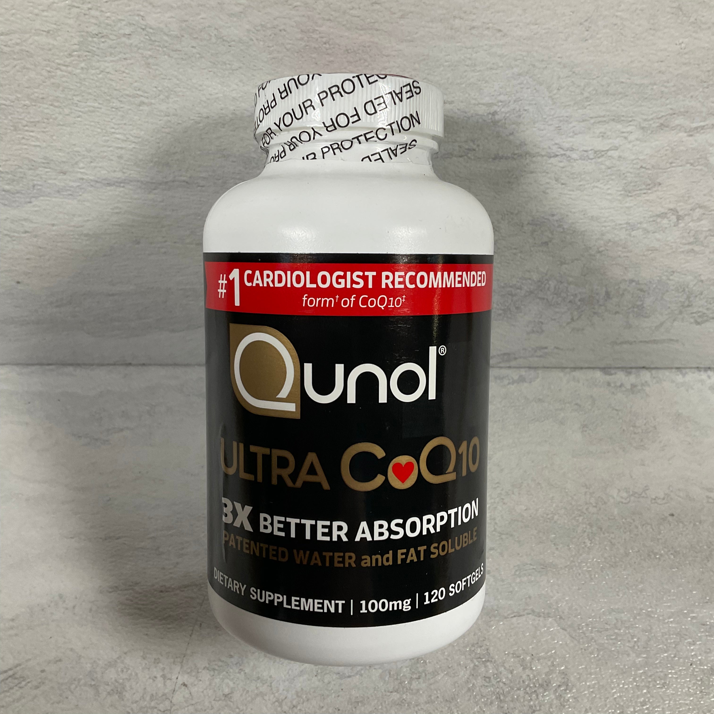 Qunol Ultra CoQ10 100mg 120 Count Softgels, EXP 12/2023 (7328647643374)